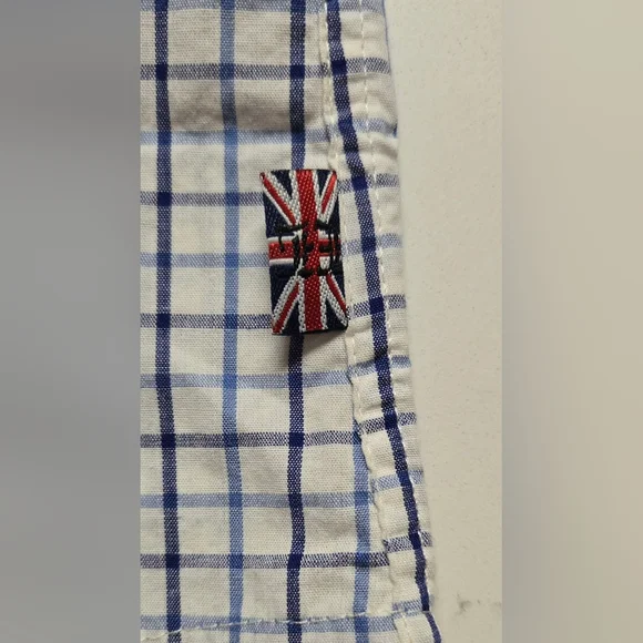 English Laundry Christopher Wicks Embroidered Button Shirt Men Size M Flip Cuff